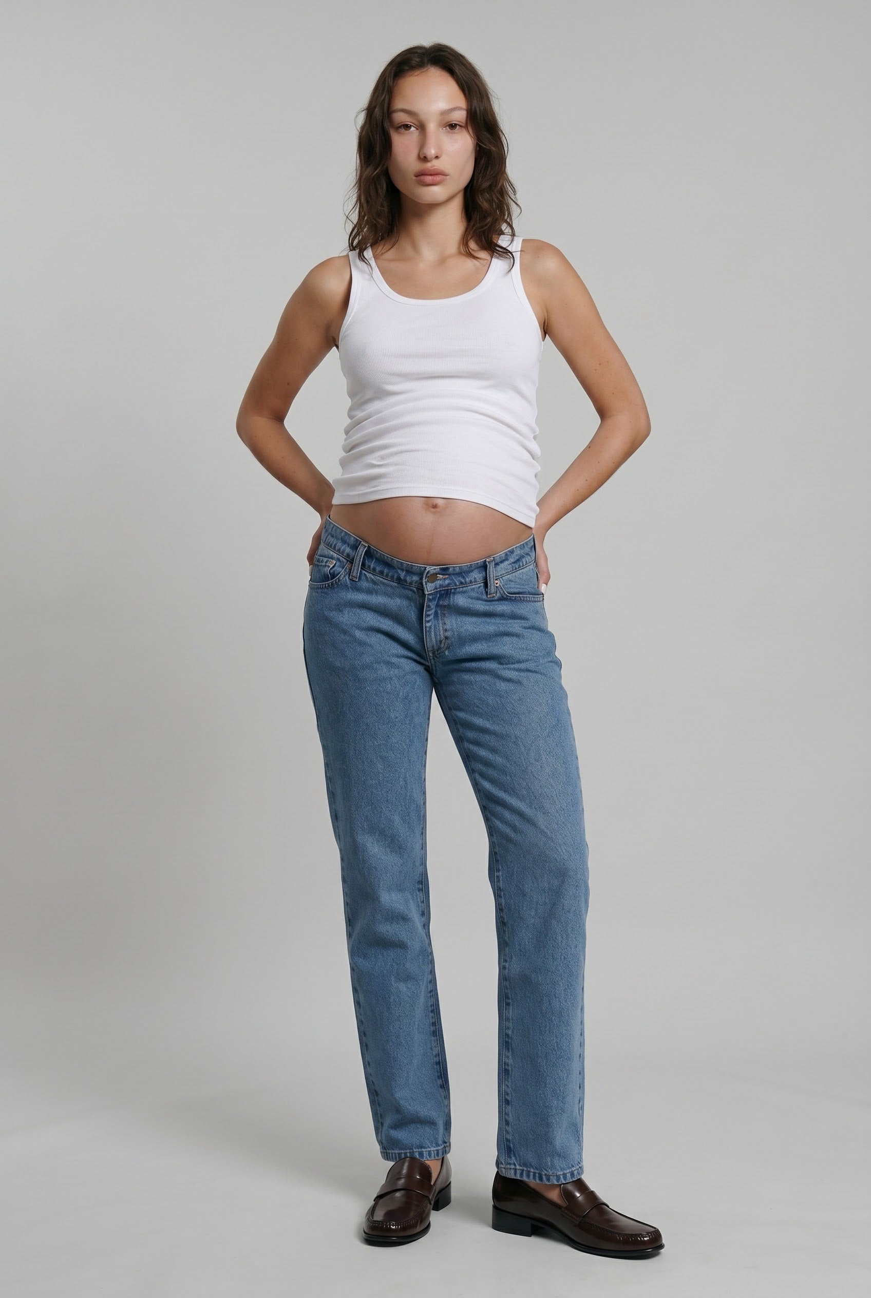 BLAIR straight low rise jeans- light blue