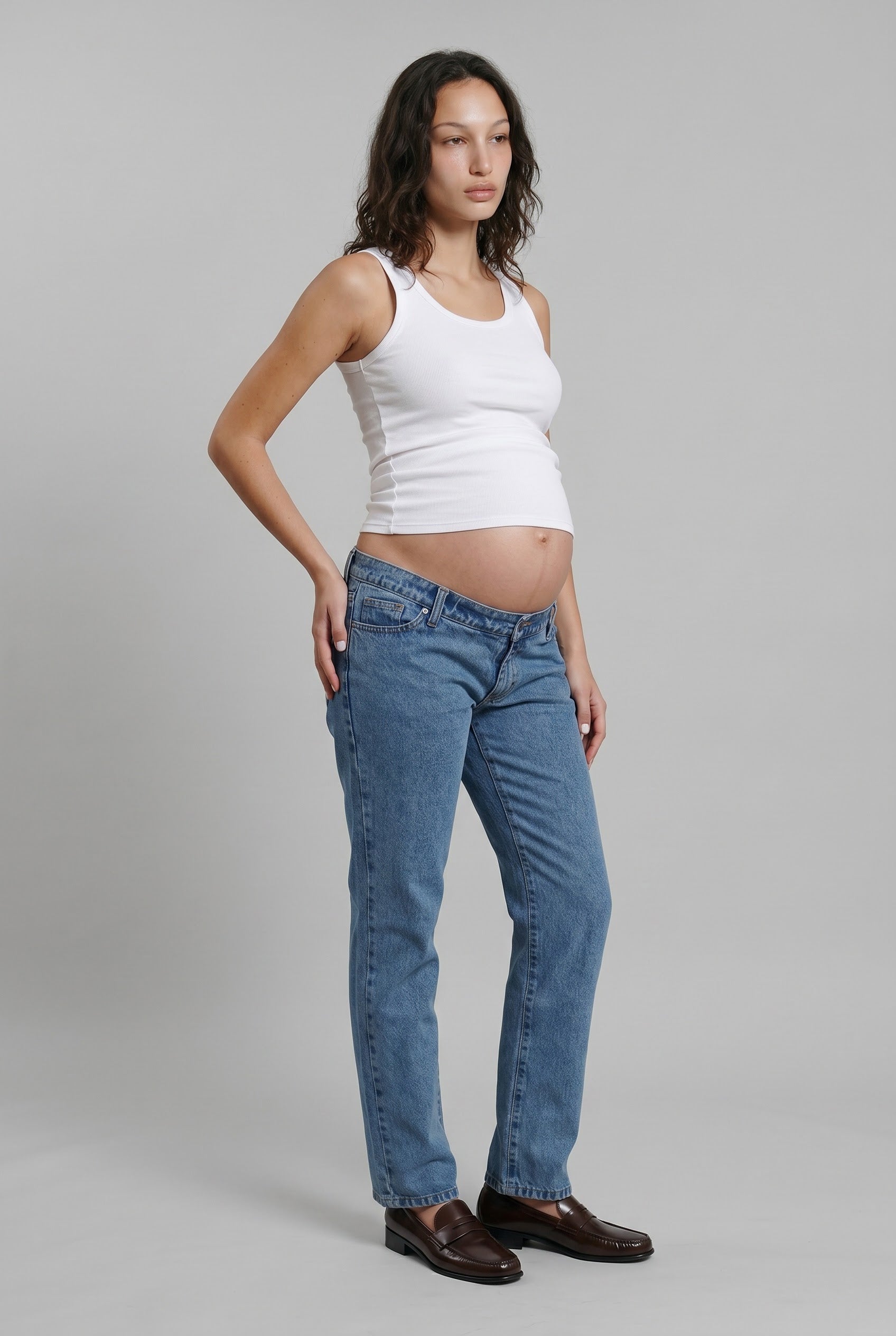 BLAIR straight low rise jeans- light blue