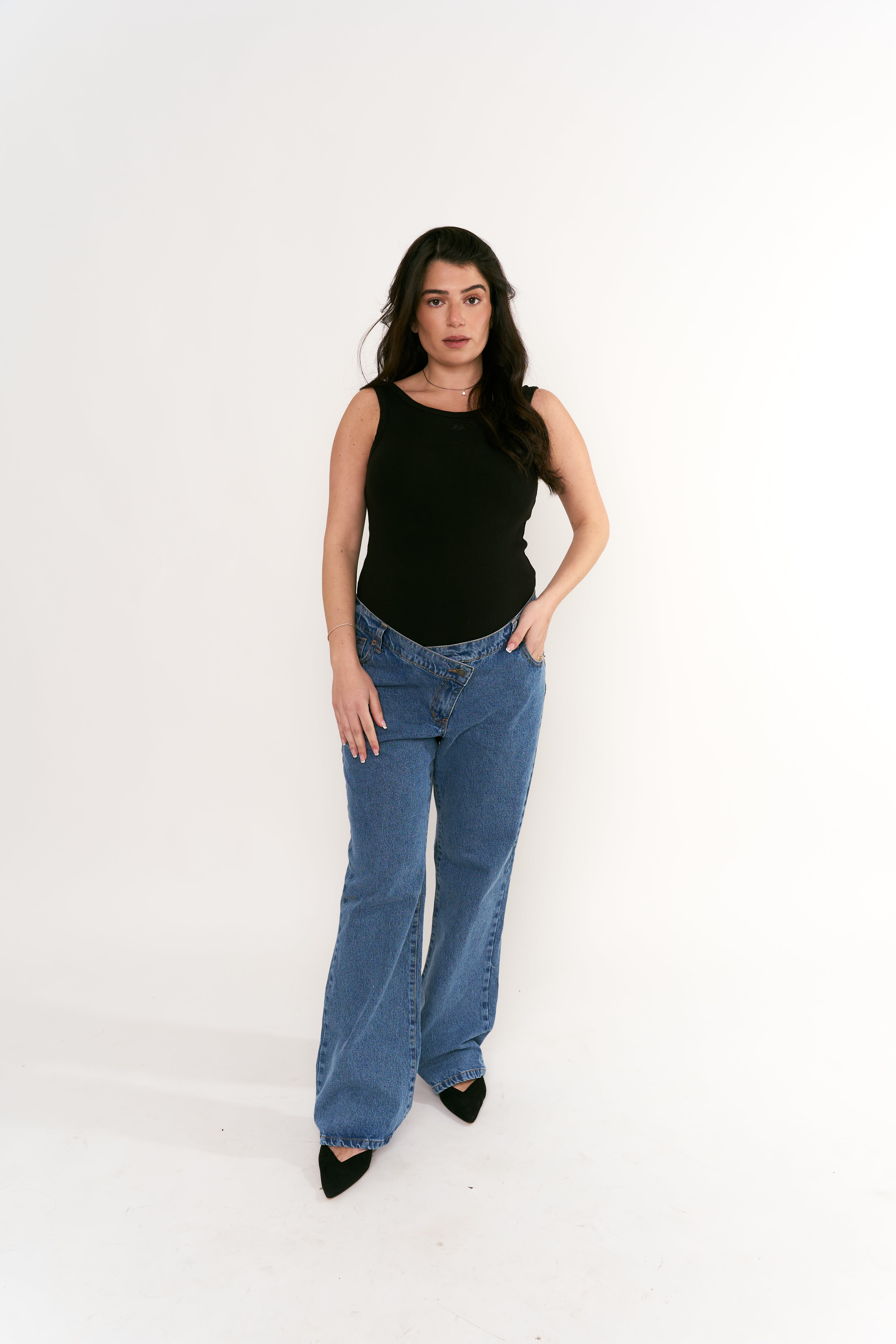 Rose criss cross jeans