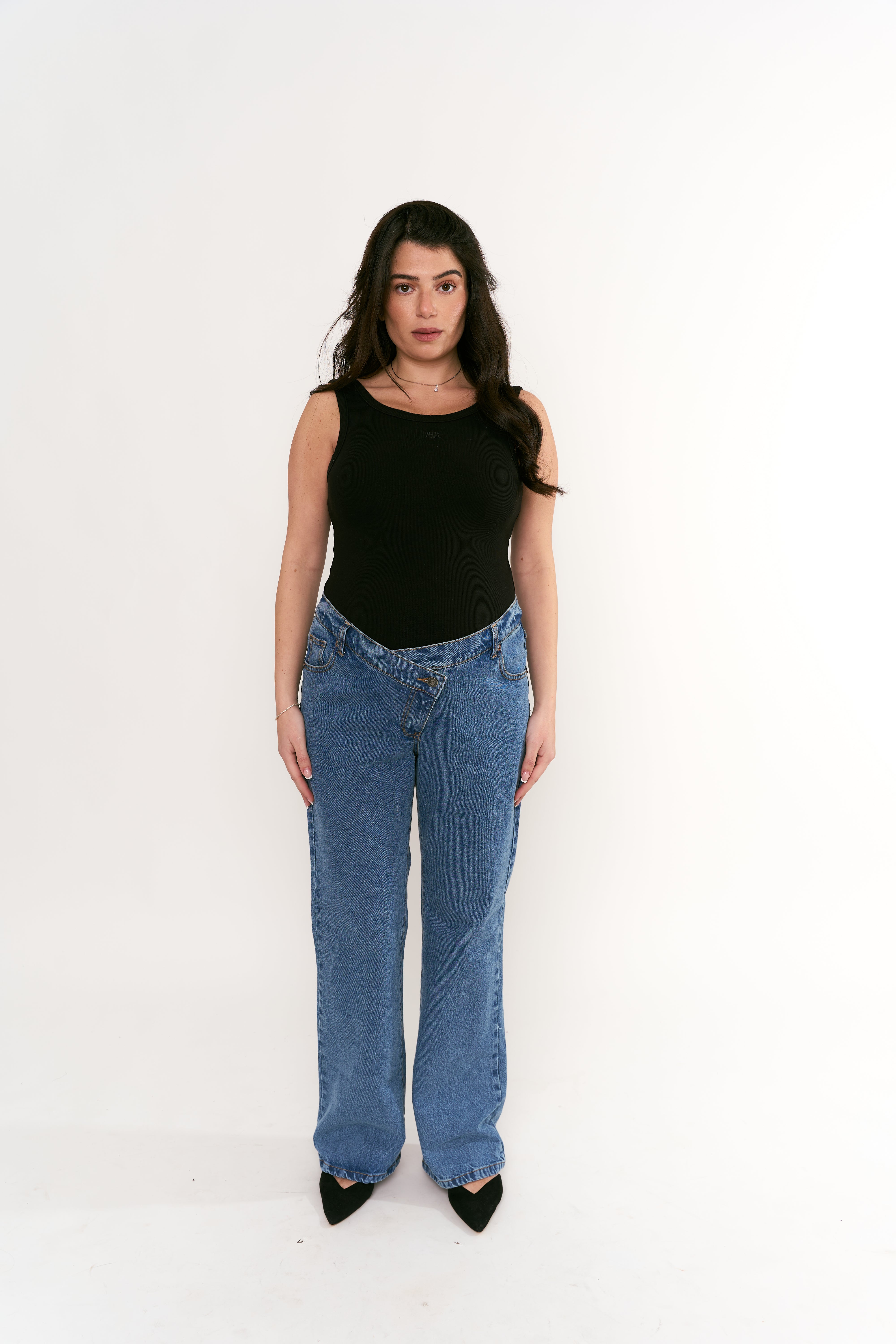 Rose criss cross jeans