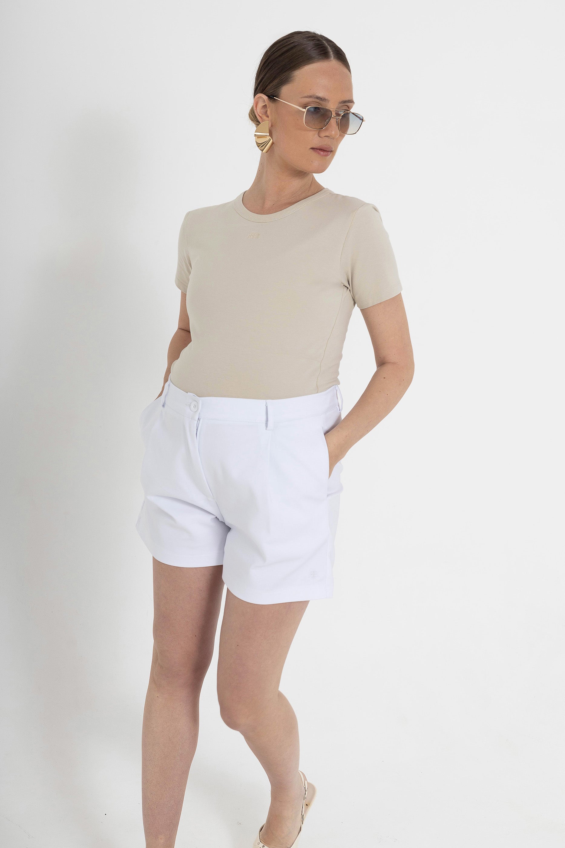 T cotton bodysuite - Beige