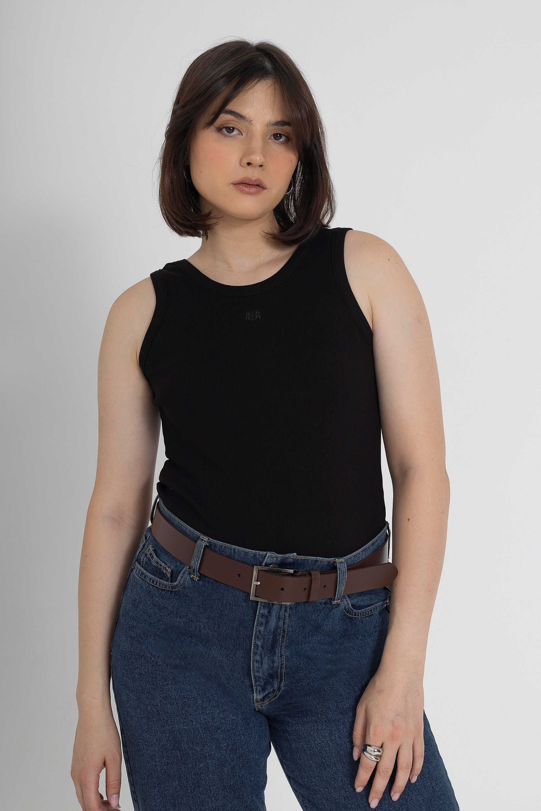 Rib cotton bodysuit - Black