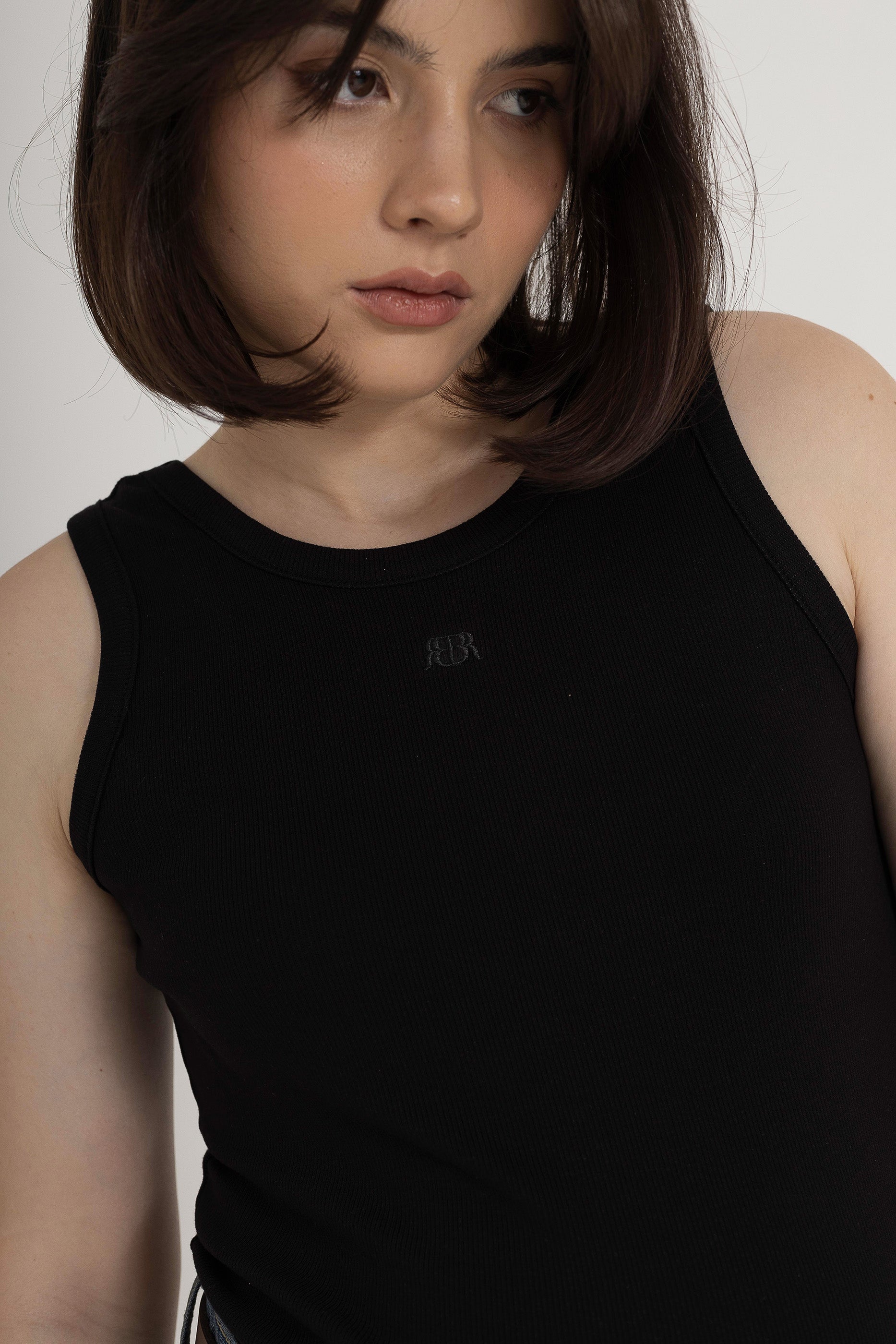 Rib cotton bodysuit - Black