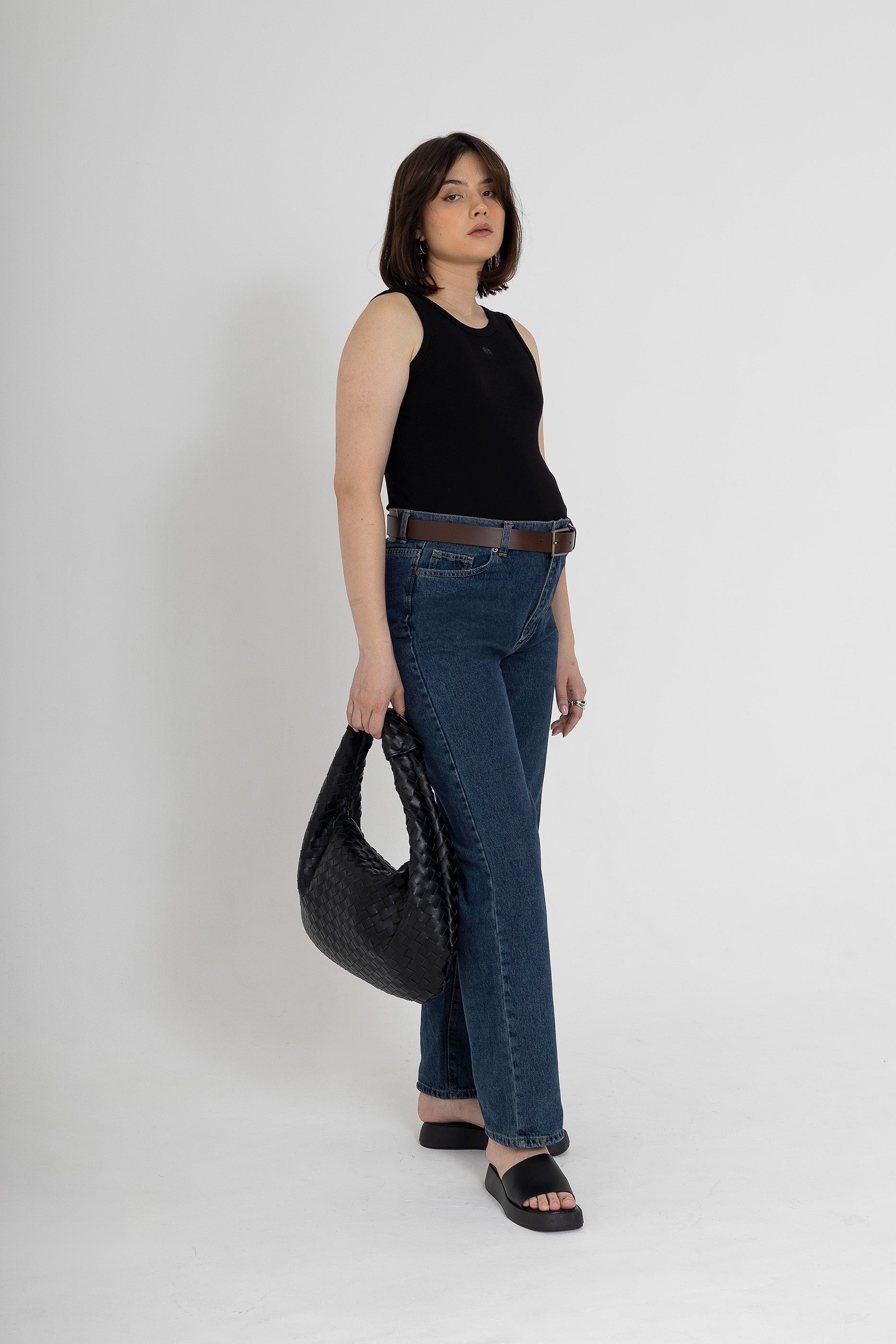 Rib cotton bodysuit - Black