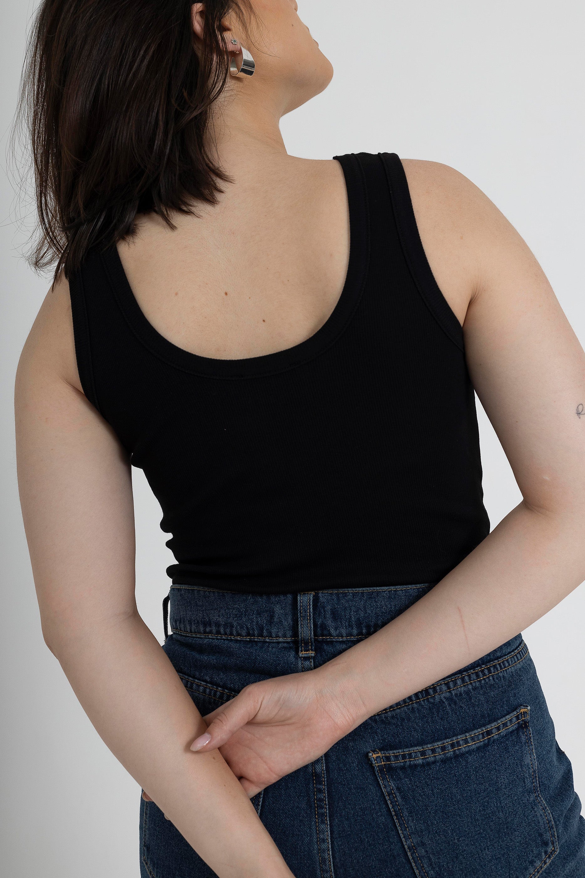 Rib cotton bodysuit - Black