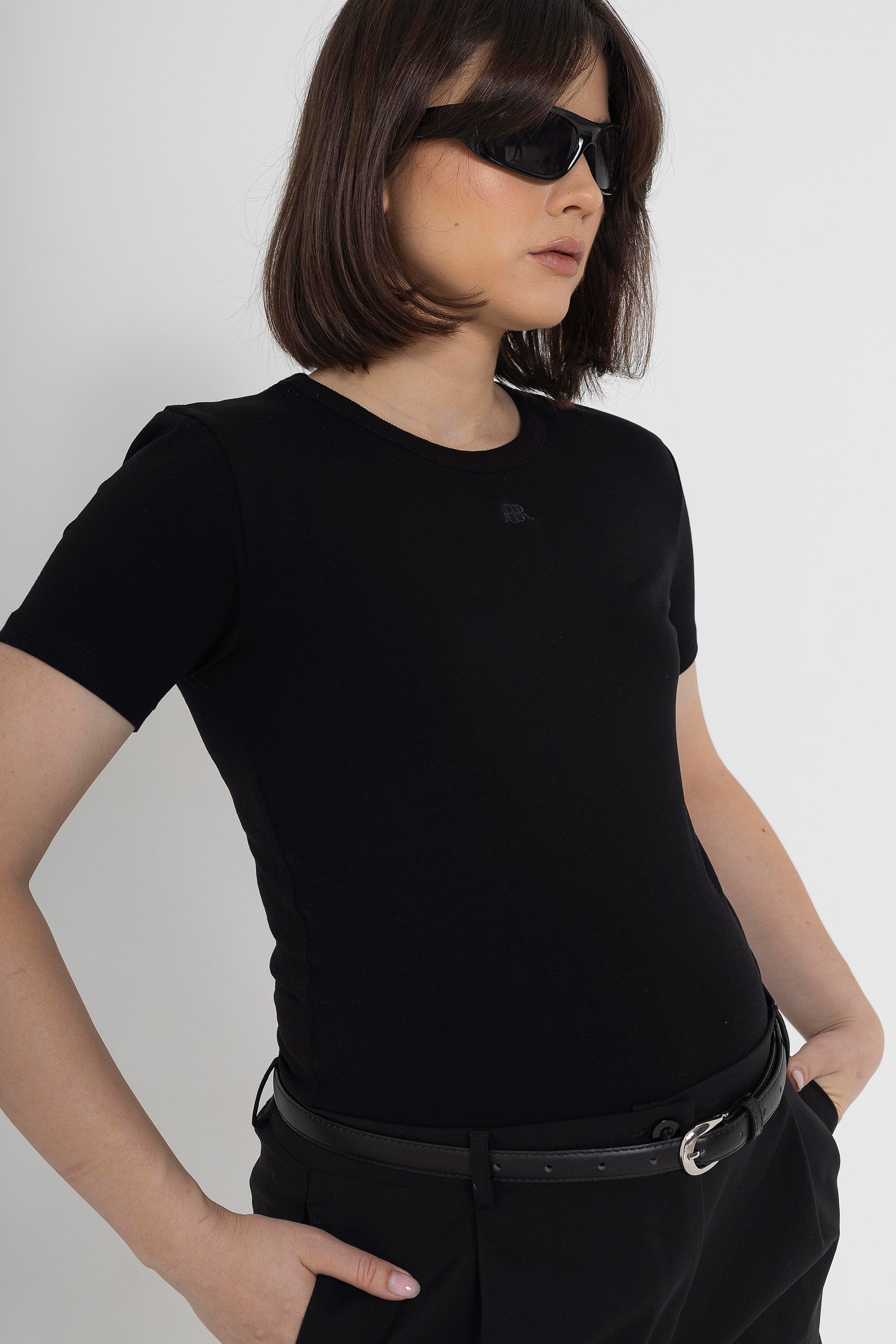 T cotton bodysuite - Black