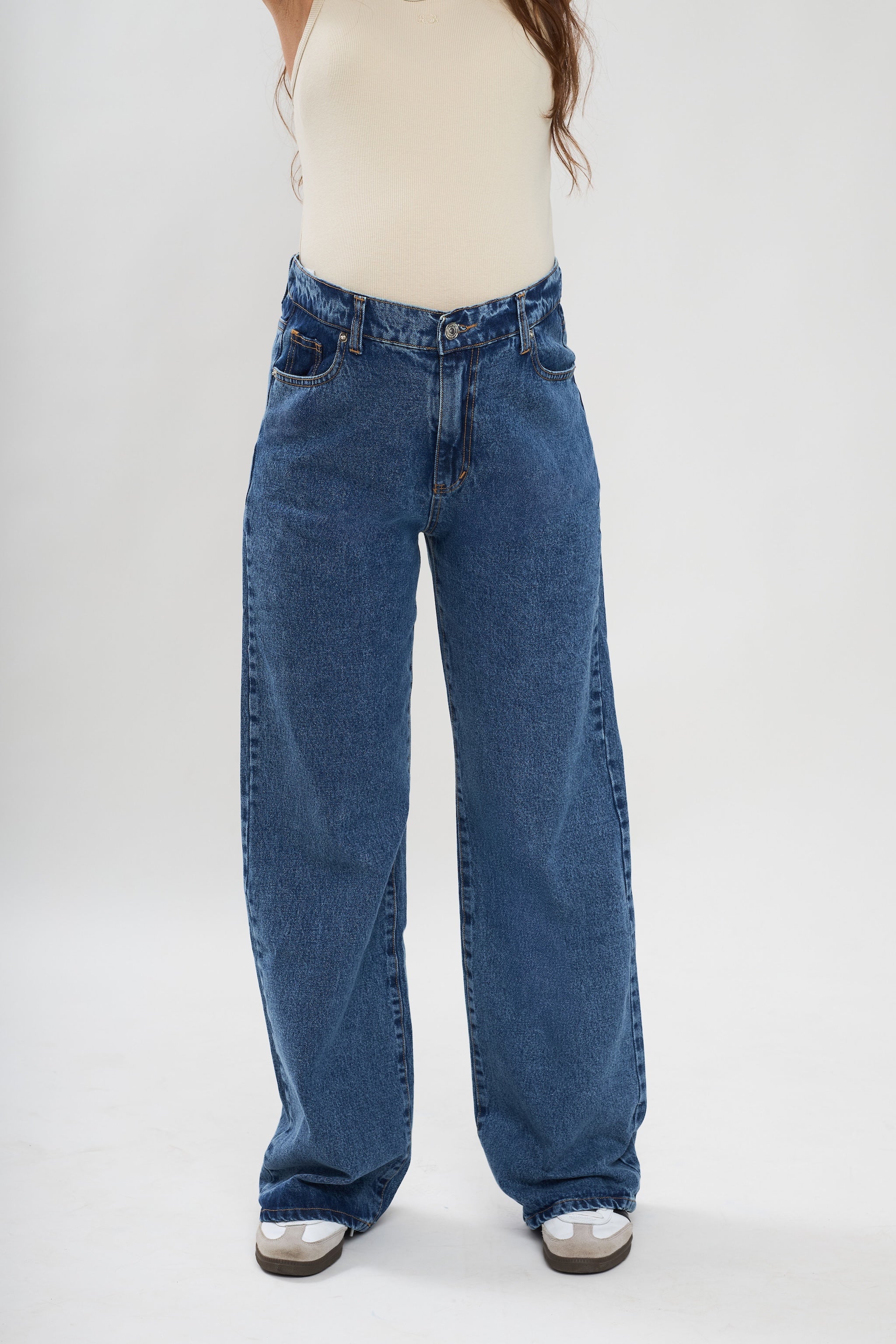Aria wide leg jeans - Blue Wash