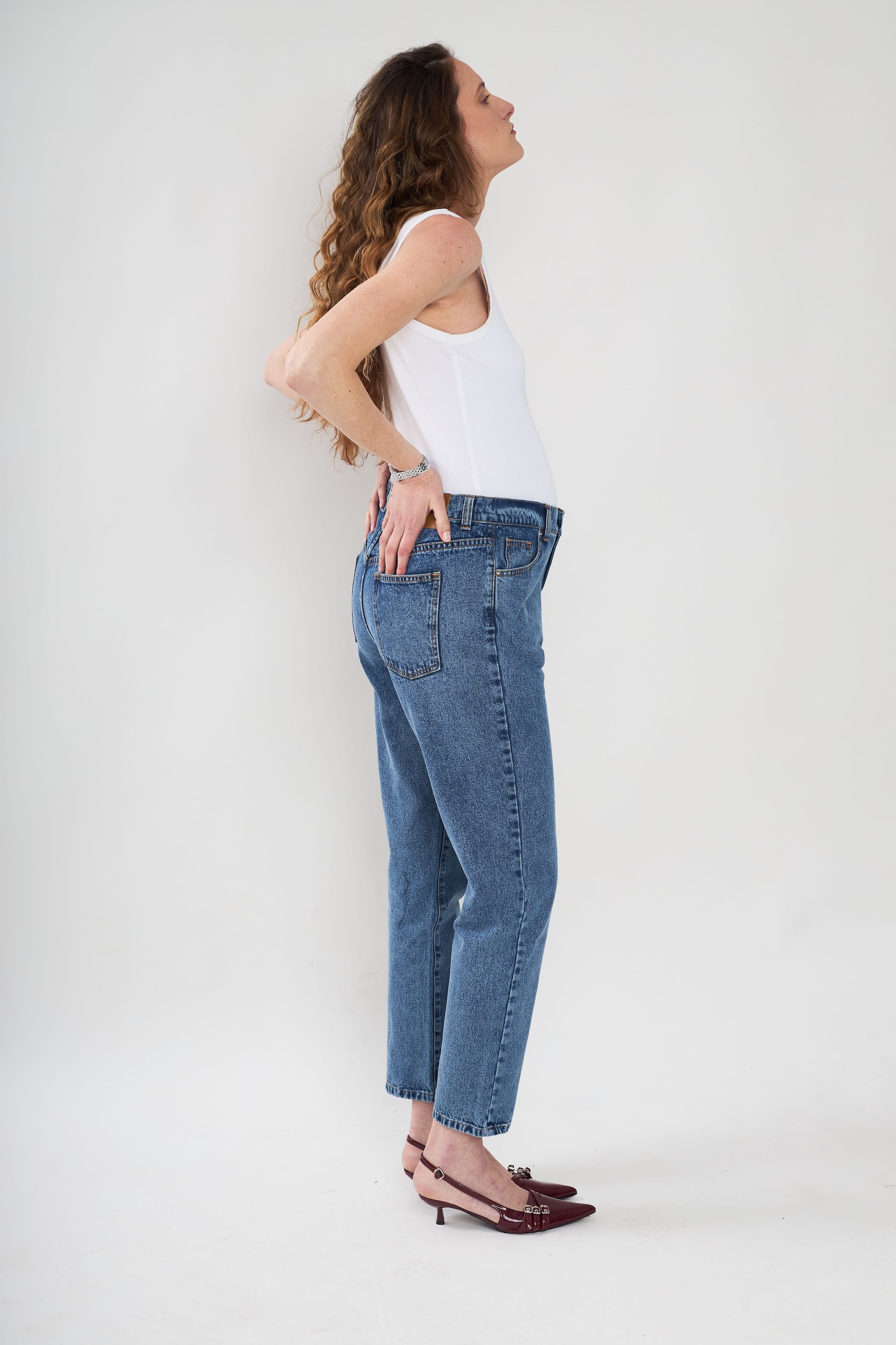 Mila mom jeans- blue wash