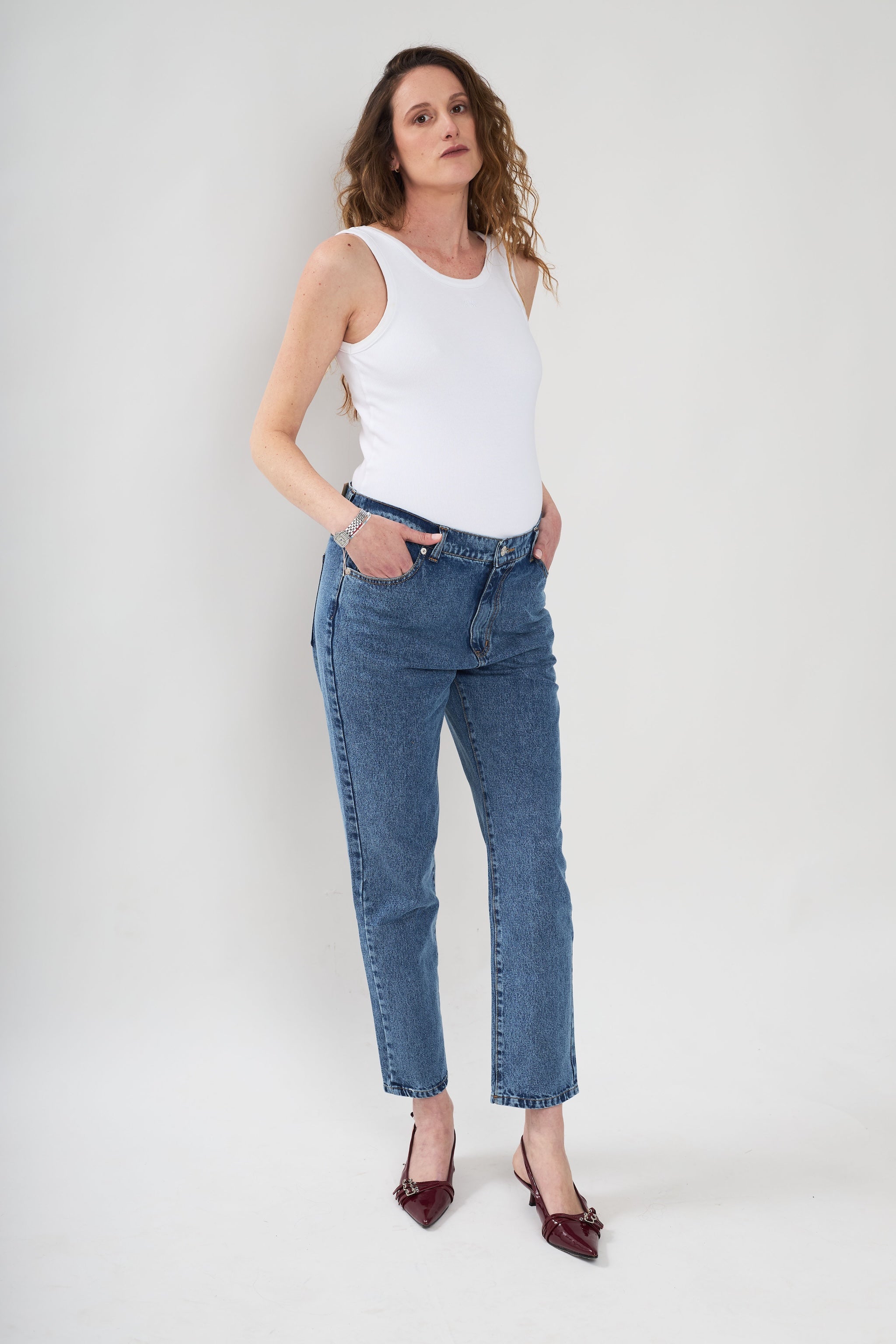 Mila mom jeans- blue wash