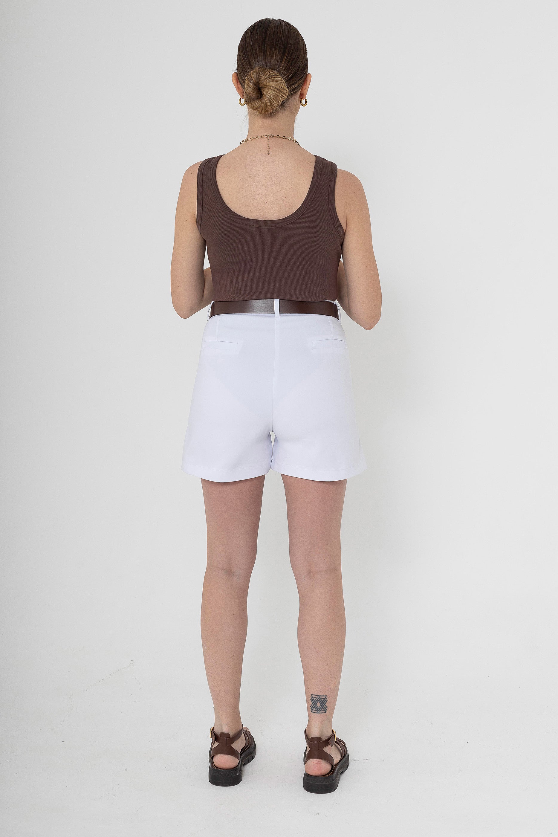 Rib cotton bodysuit - Brown