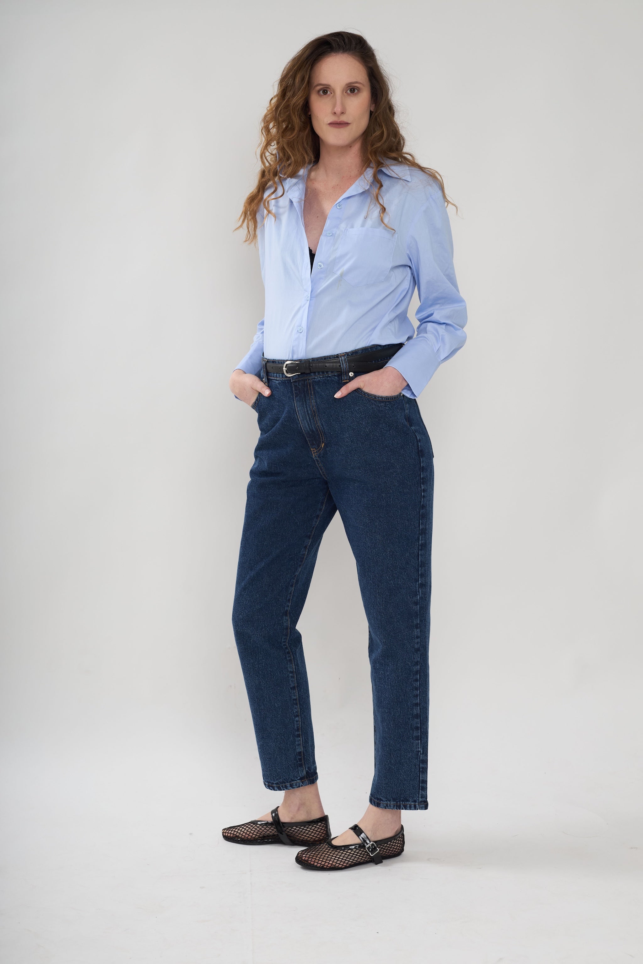 Mila mom jeans - Dark Blue Wash