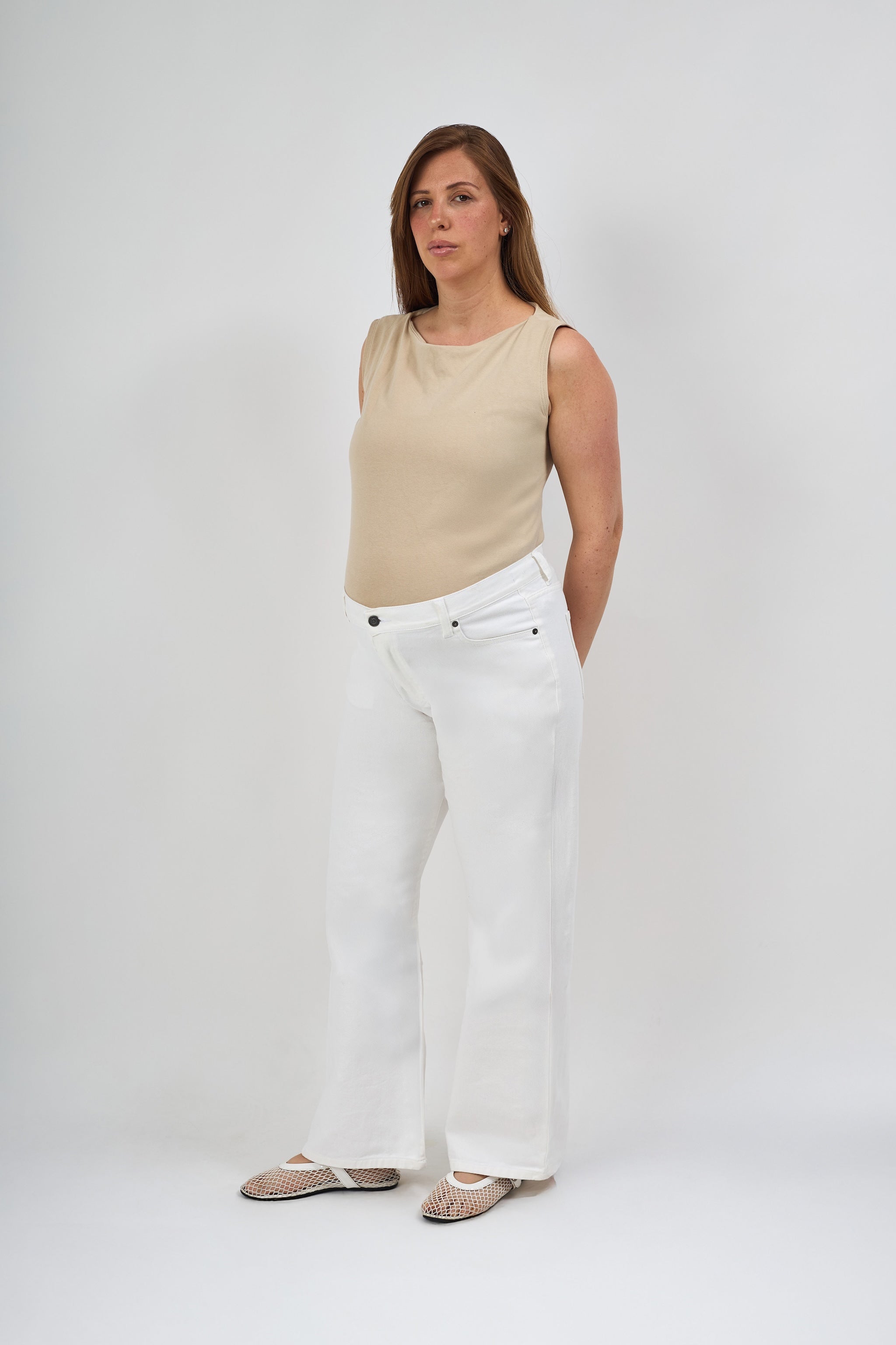 Aria wide leg jeans- white