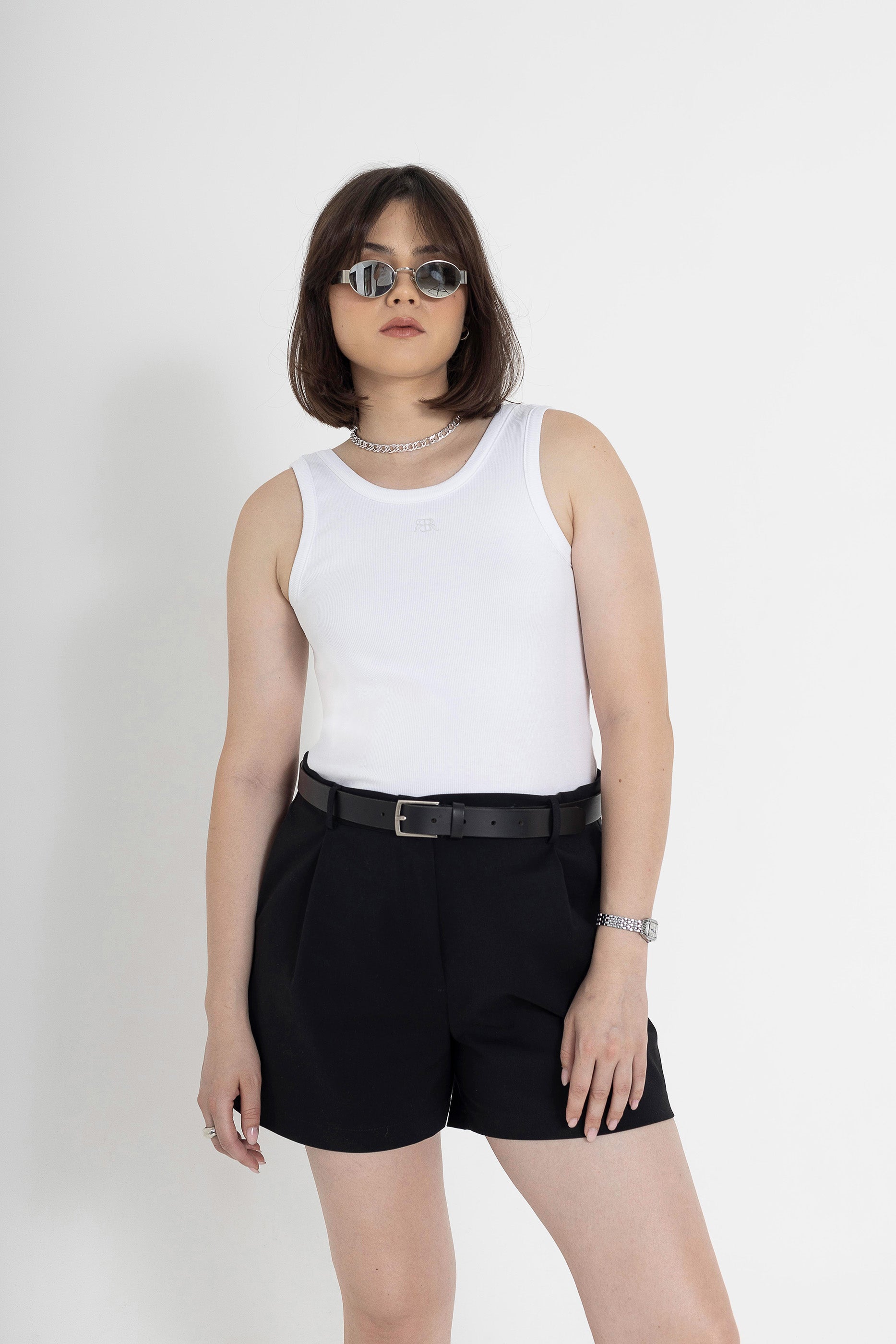 Rib cotton bodysuit - White