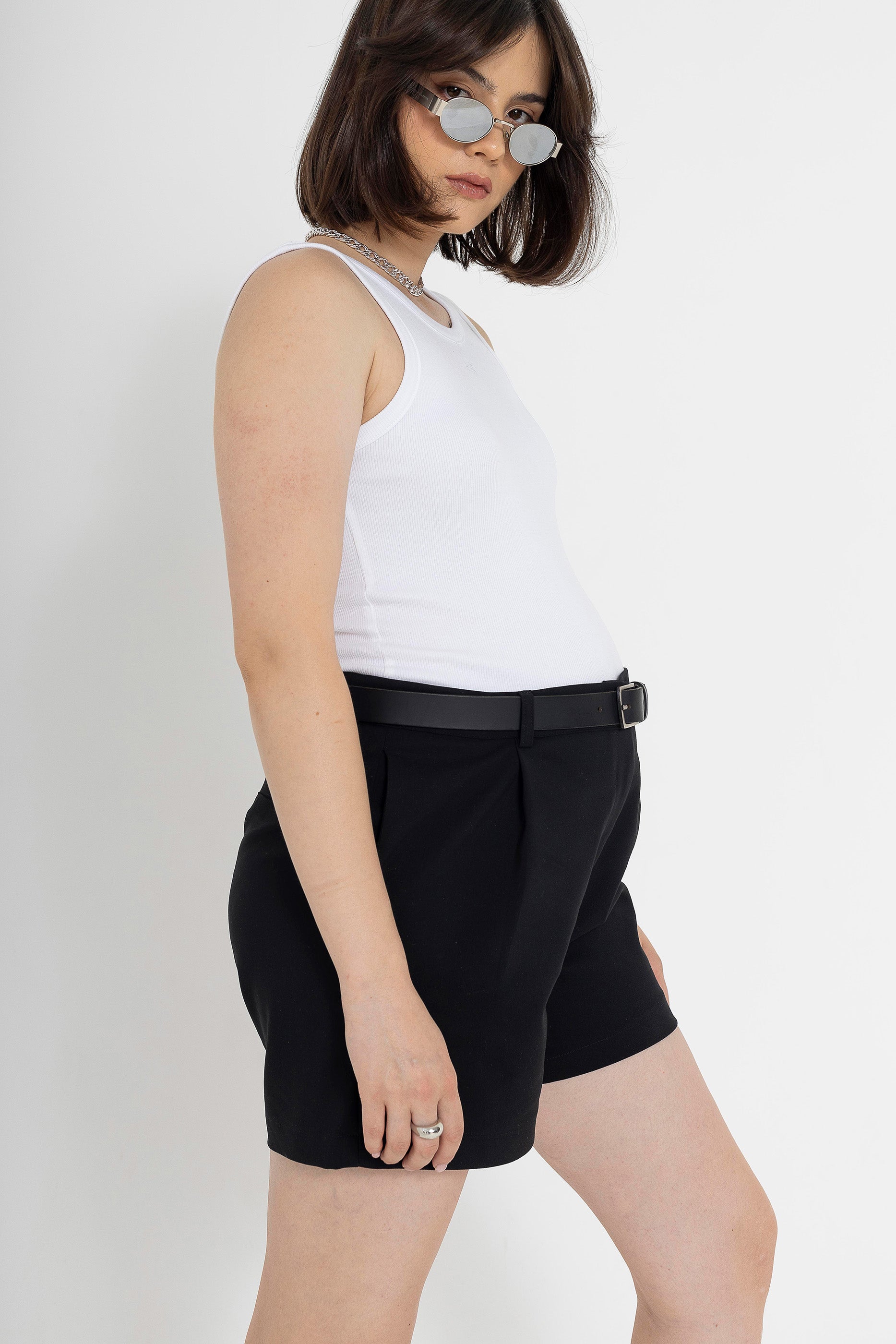 Rib cotton bodysuit - White