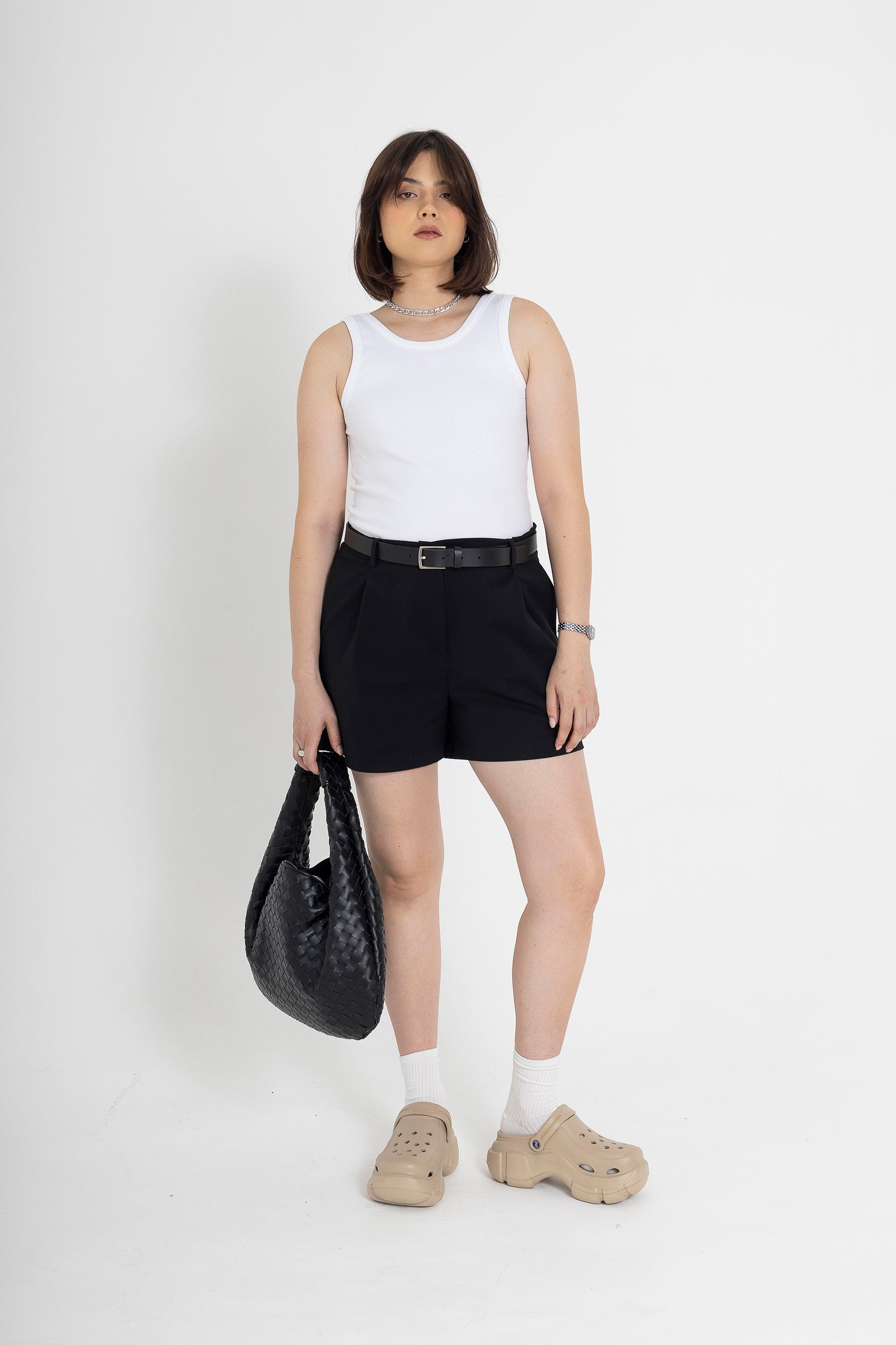 Rib cotton bodysuit - White