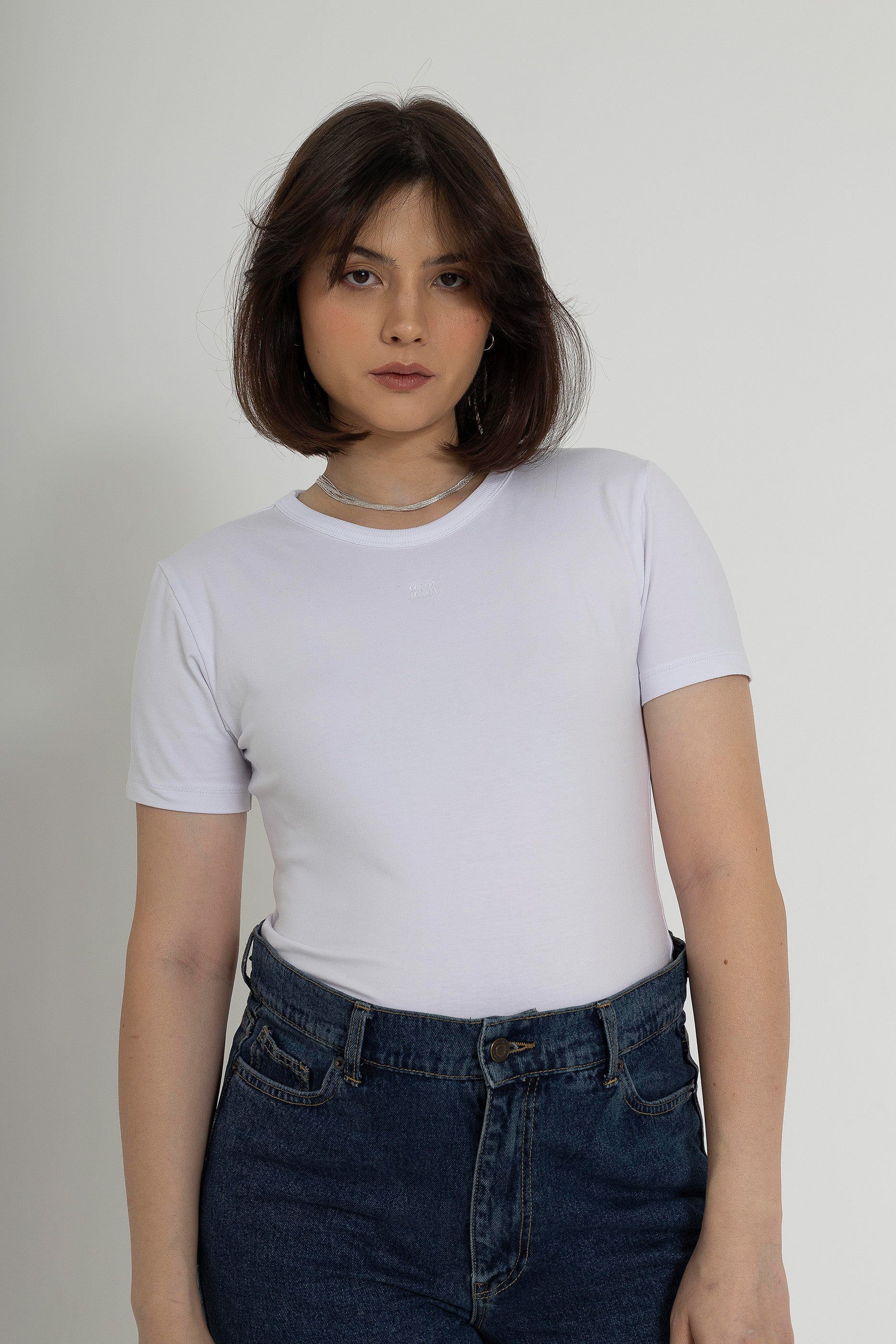 T cotton bodysuite - White