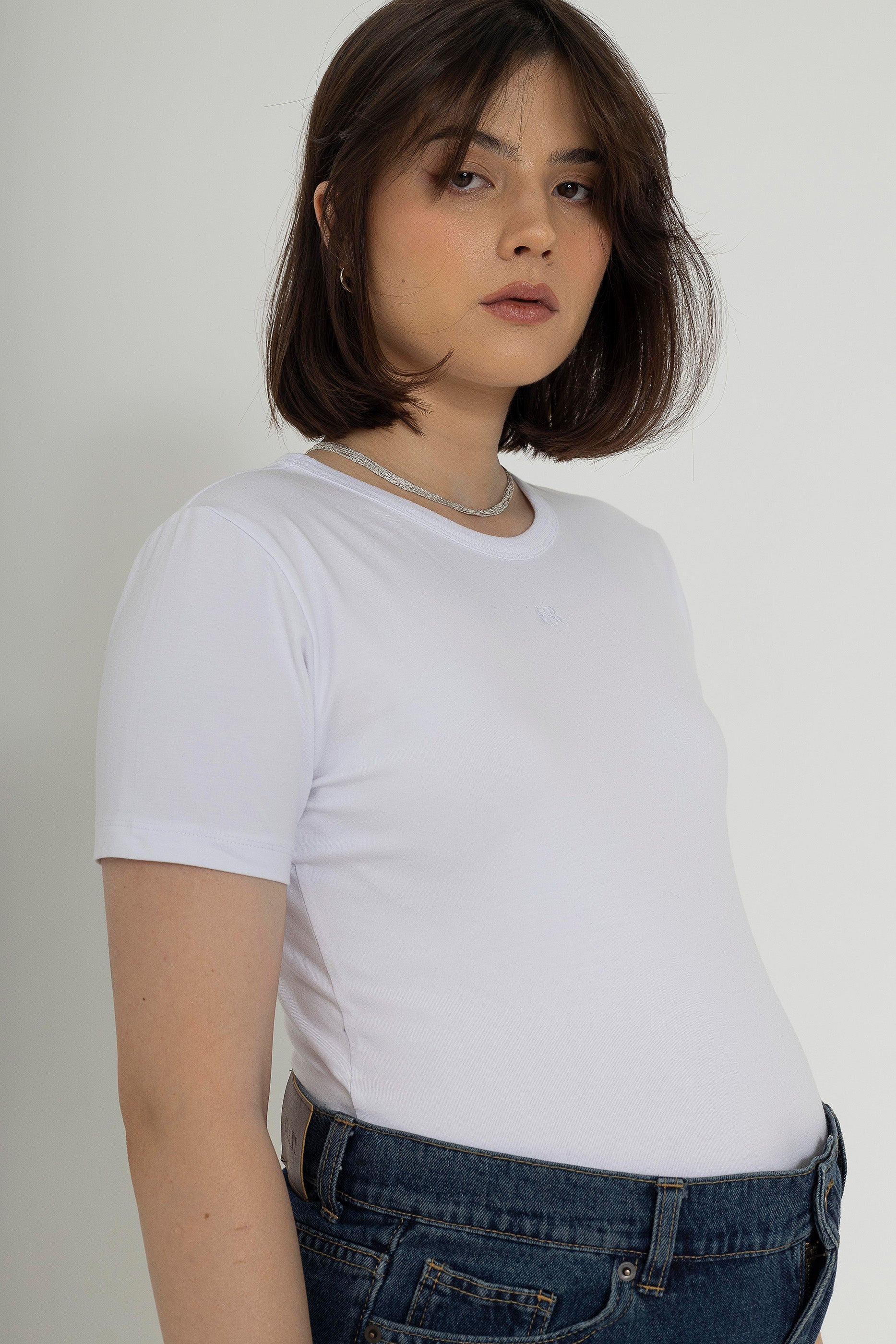 T cotton bodysuite - White